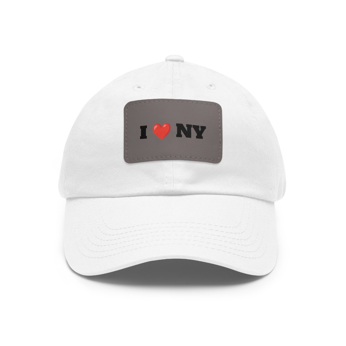 I love NY hat with Leather Patch (Rectangle)