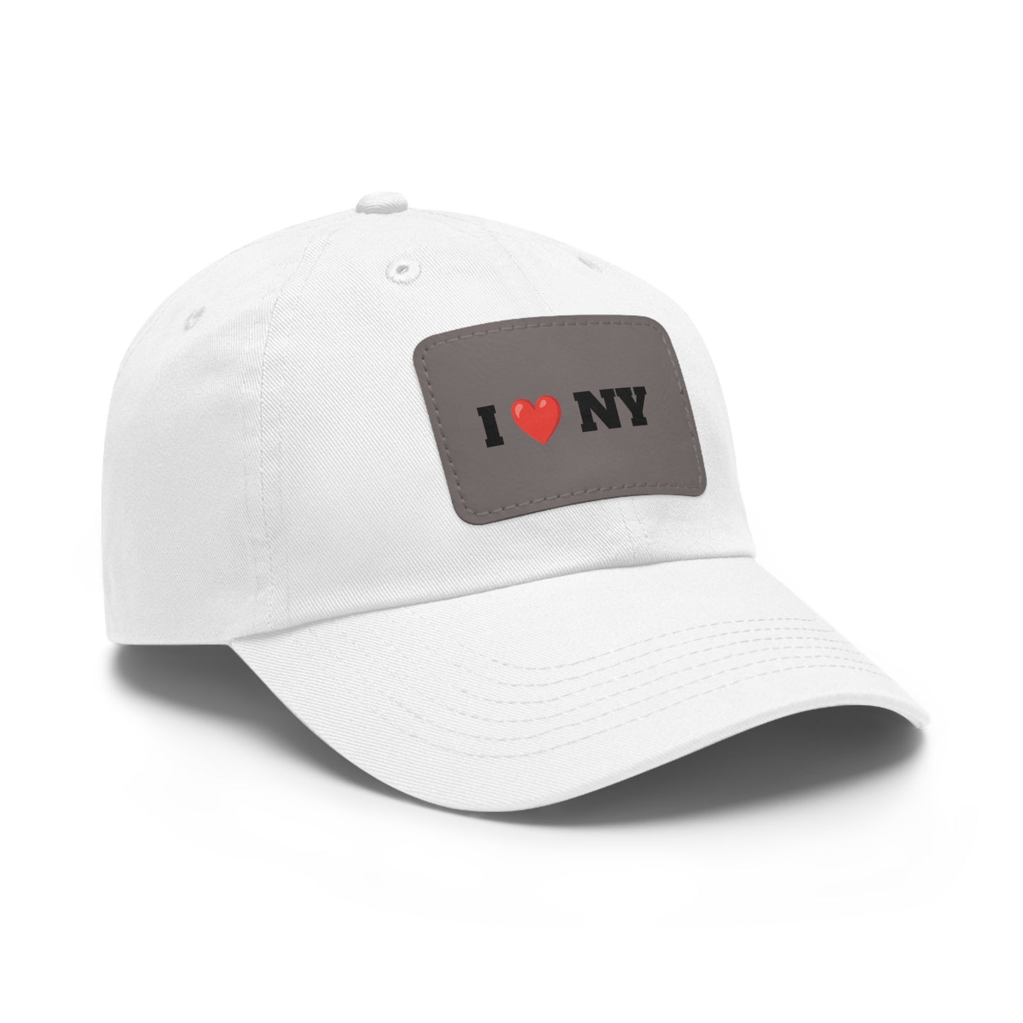 I love NY hat with Leather Patch (Rectangle)